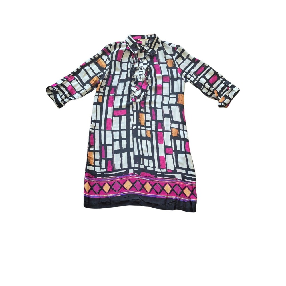 Vintage Jonathan Martin Dress Polyester Geometric Pattern Size 16